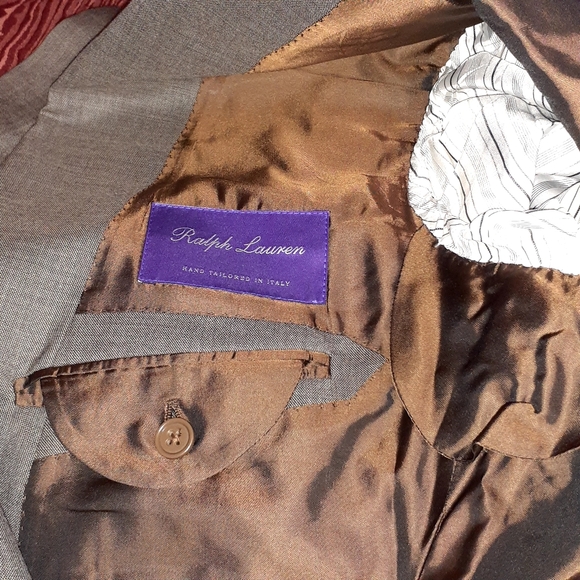 RALPH LAUREN PURPLE LABEL 2 Button Long Sleeve 100% Wool Blazer Men's Sz 44L - Picture 13 of 16